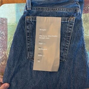 EVERLANE BNWT The Curvy '90s Cheeky Straight Jean - Blue (Size 26 ankle)